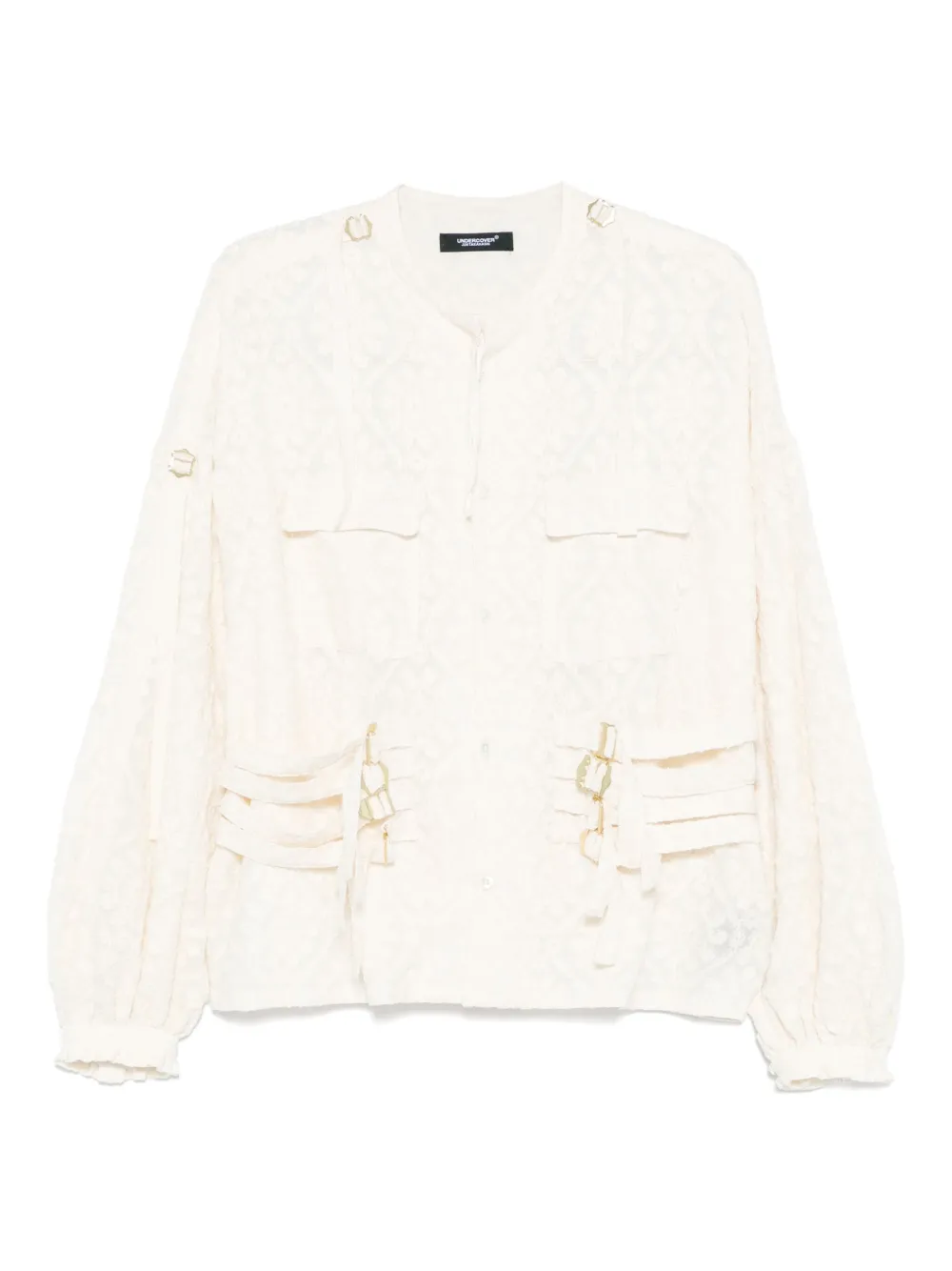 Undercover Blouse met geborduurde bloemen Beige