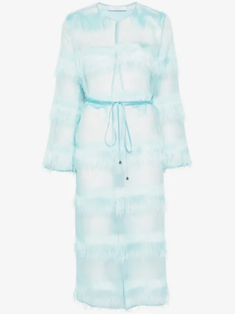 DE SANTIS manteau en laine à détails de franges