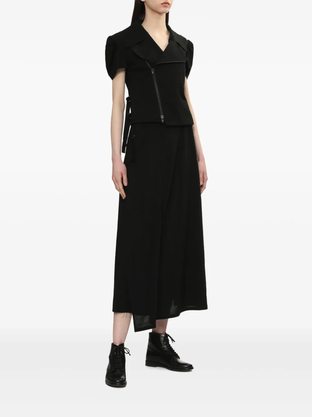 Y's Asymmetrische midi-rok - Zwart