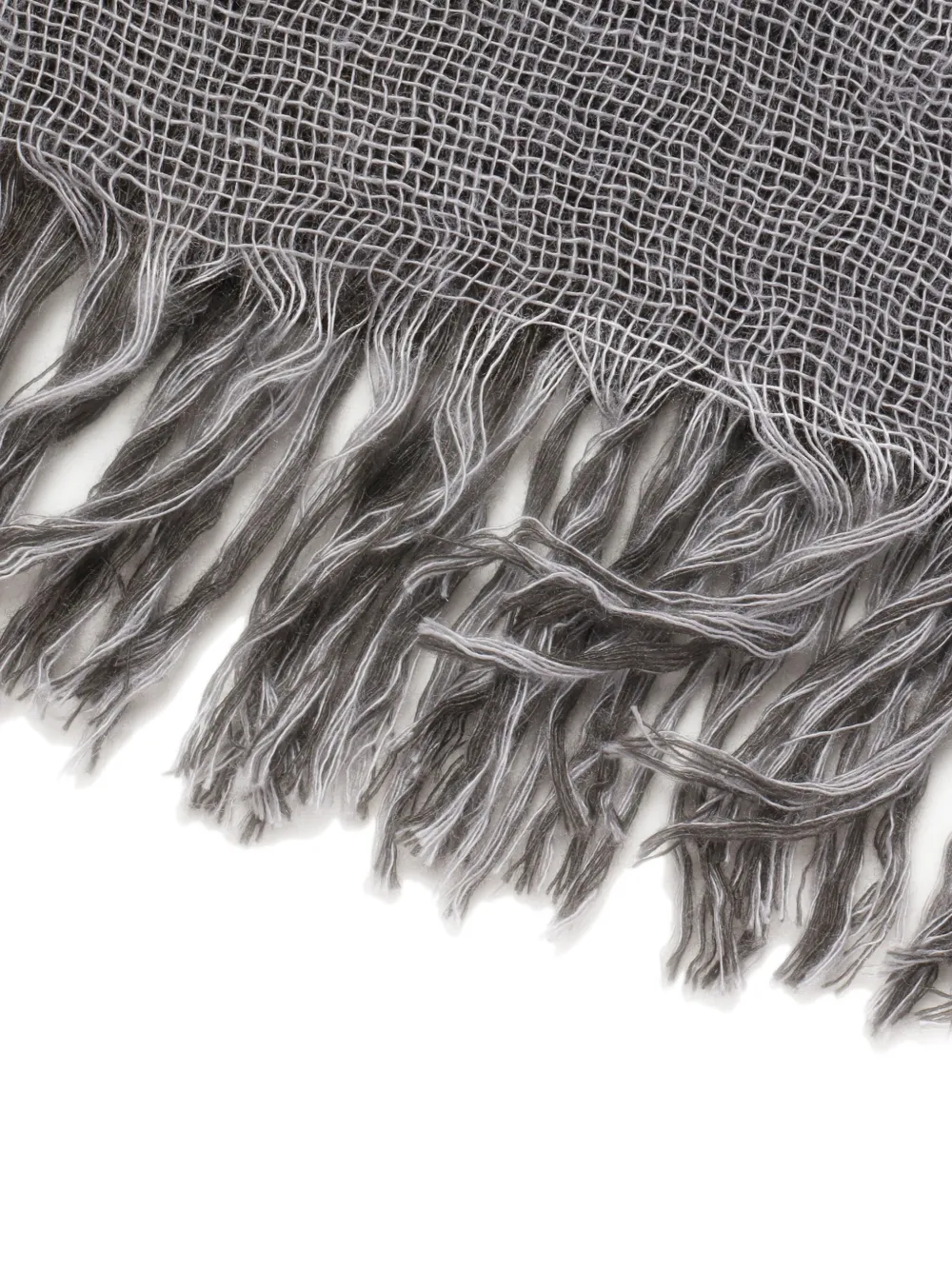 Y's Fringed Polka Dot Scarf In Gray