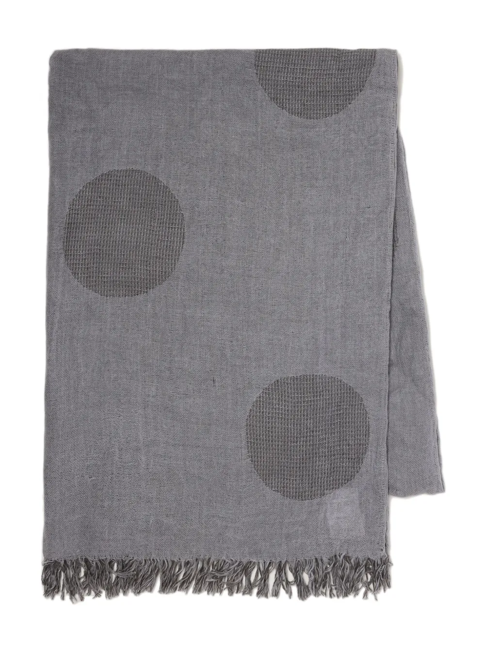 Y's fringed polka dot scarf | Grey | Image 1