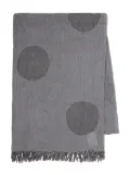 Y's fringed polka dot scarf - Grey