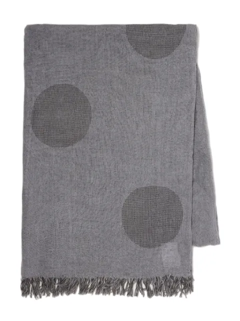 Y's fringed polka dot scarf