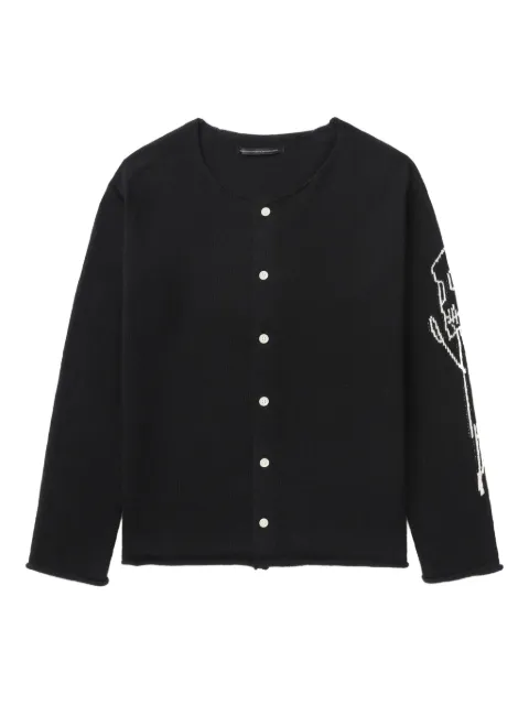 Y's logo-intarsia cardigan