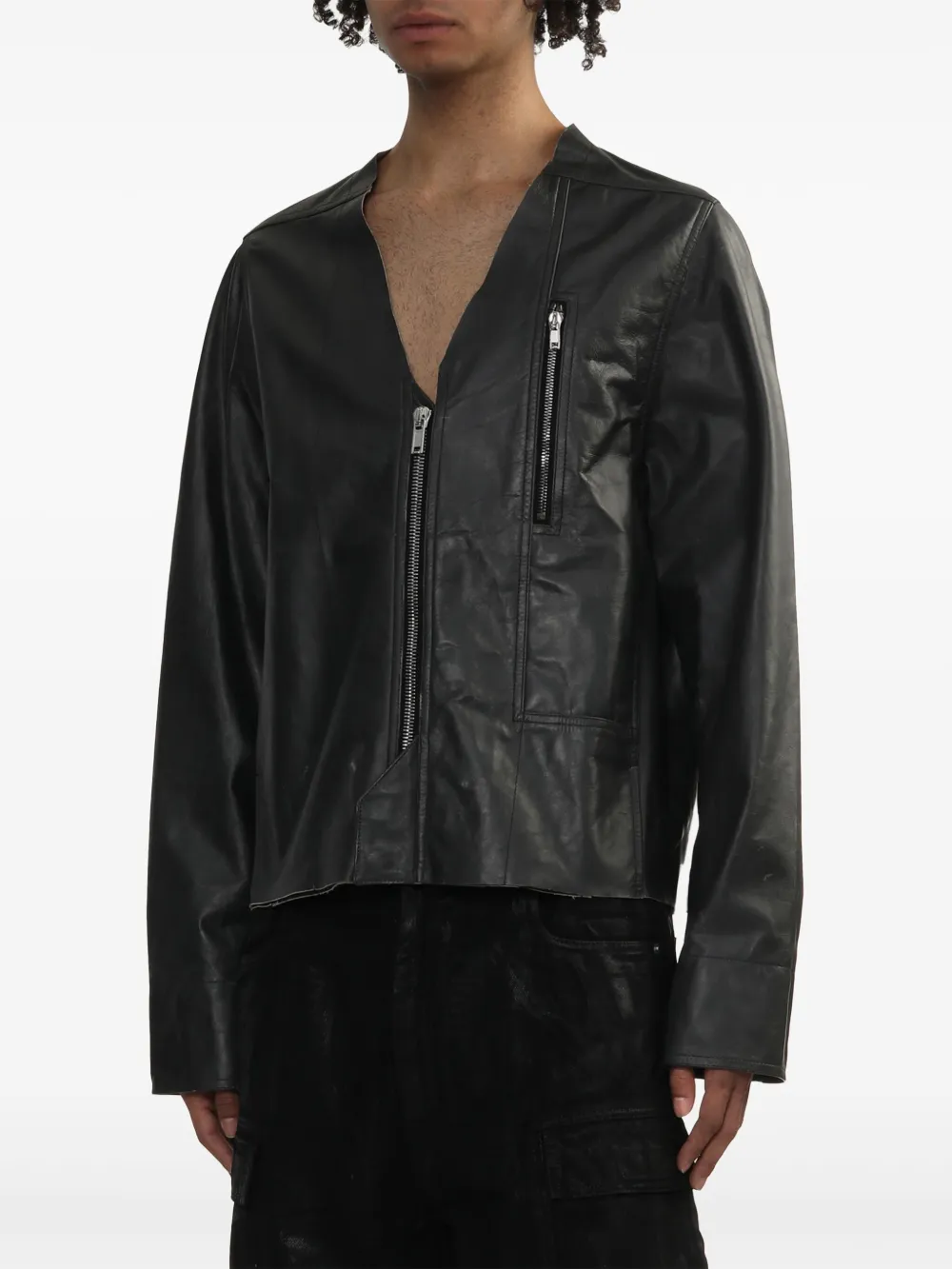 Rick Owens Leren jack Zwart