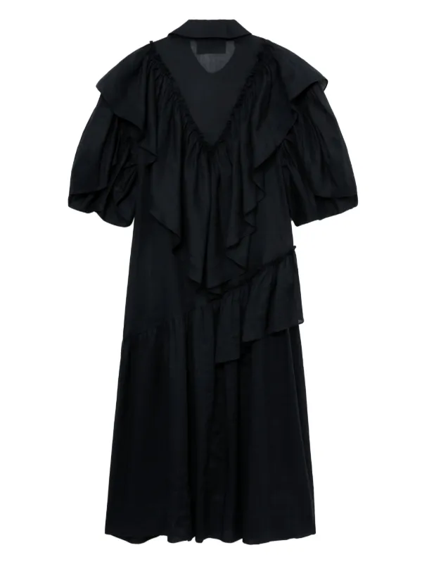 【送料&関税込】Simone Rocha Black V-neck Dress Simone Rocha cotton-blend Dress | Black | FARFETCH