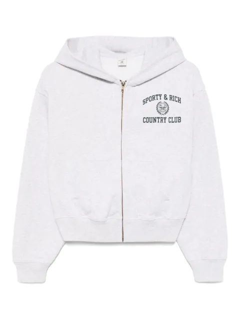 Sporty & Rich Felpa crop con zip e cappuccio
