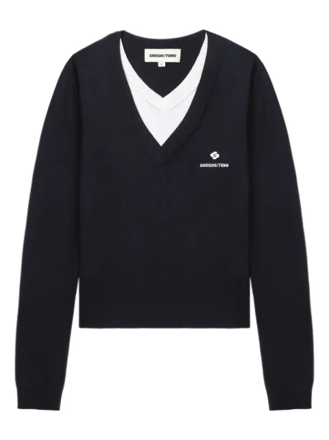SHUSHU/TONG silk-cashmere jumper