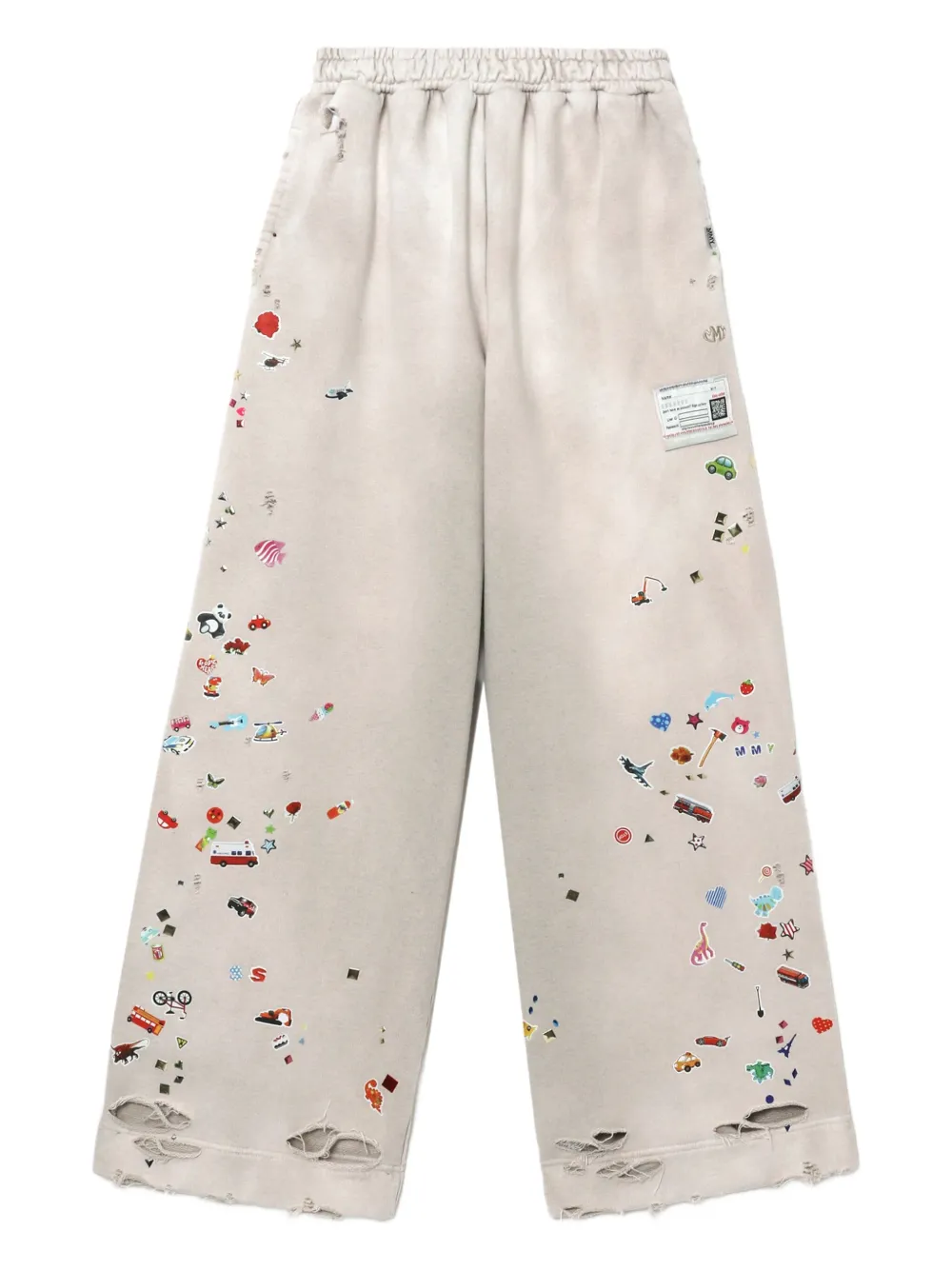 Maison MIHARA YASUHIRO Trainingsbroek verfraaid met sticker Beige