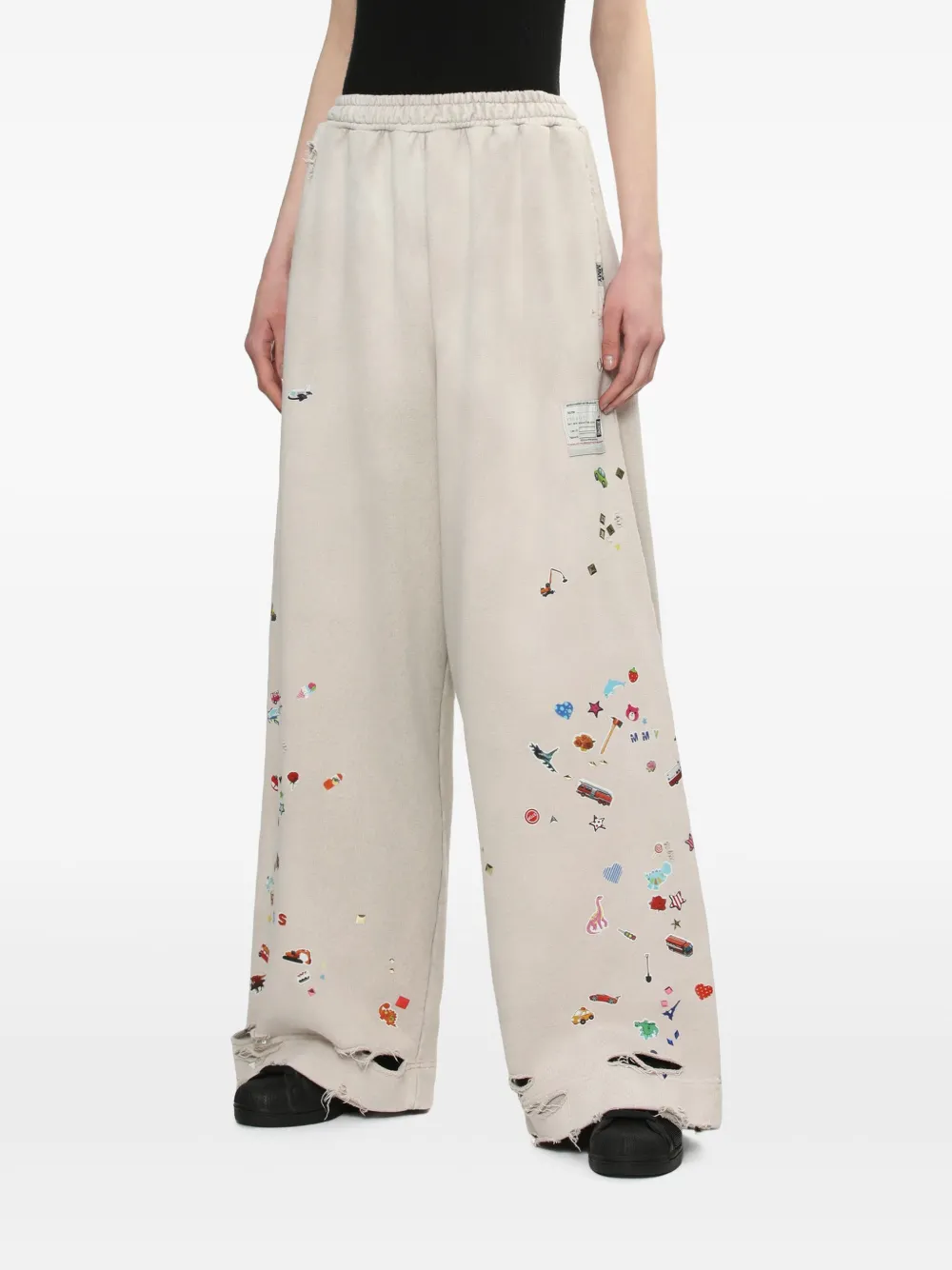 Maison MIHARA YASUHIRO Trainingsbroek verfraaid met sticker Beige