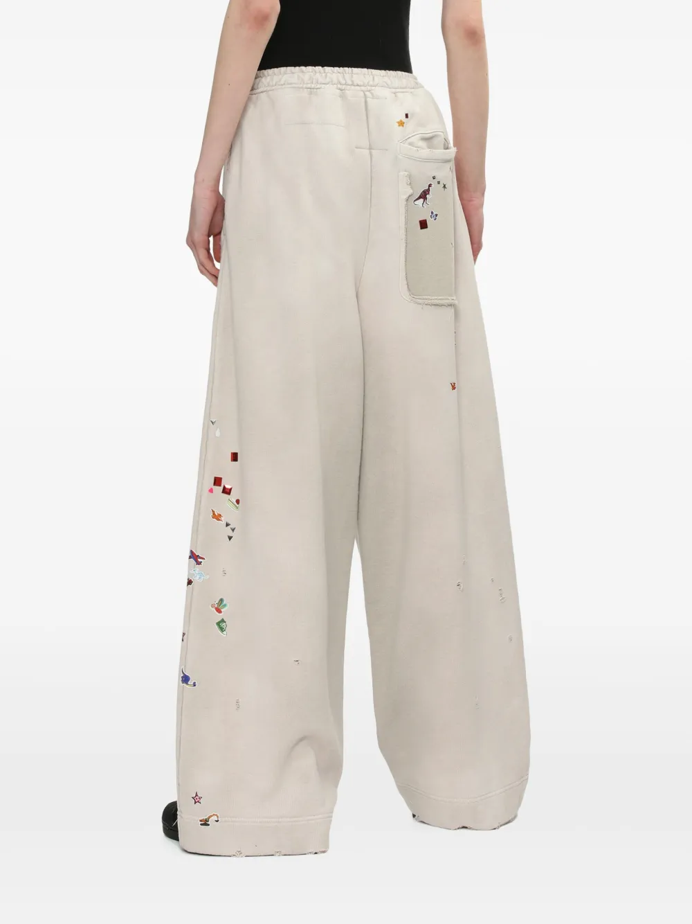 Maison MIHARA YASUHIRO Trainingsbroek verfraaid met sticker Beige