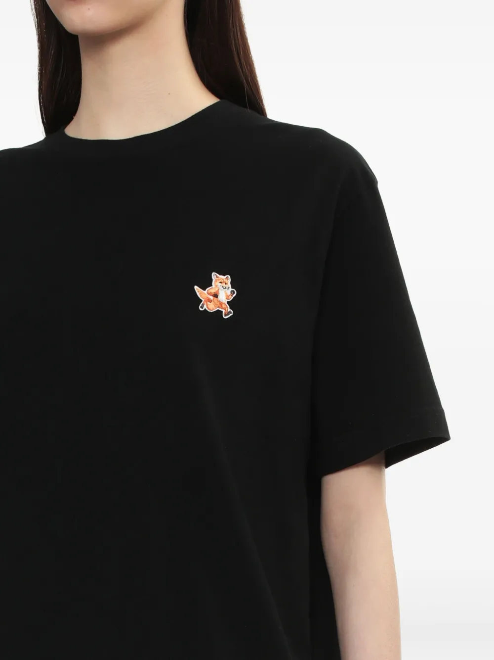 Maison Kitsuné T-shirt met logopatch Zwart