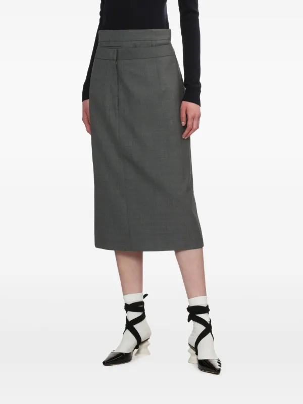 q*e様 SHUSHU/TONG スカート SHUSHU/TONG レイヤード ミディスカート | グレー | FARFETCH JP