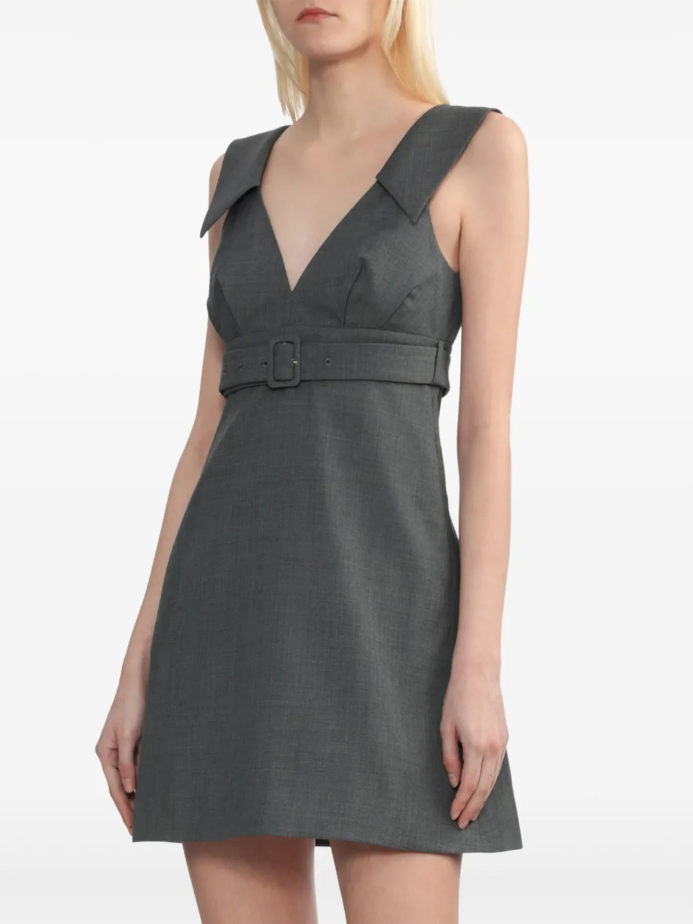 SHUSHU TONG Mini-jurk met ceintuur Grijs