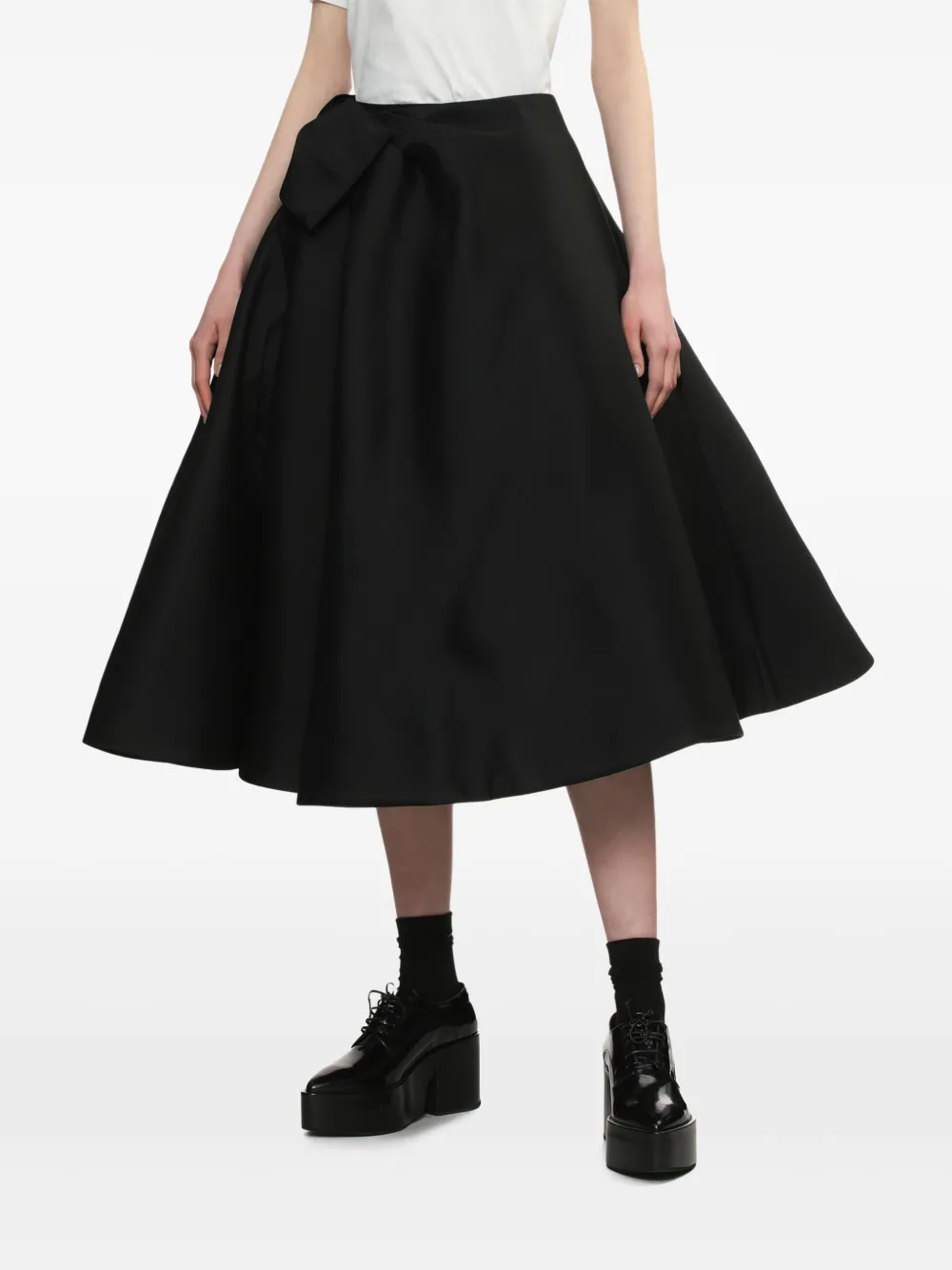 Shop Shushu-tong Wool-silk Full Skirt In Black