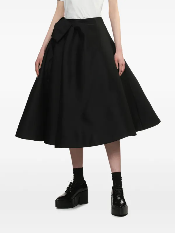 SHUSHU/TONG wool-silk Full Skirt | Black | FARFETCH