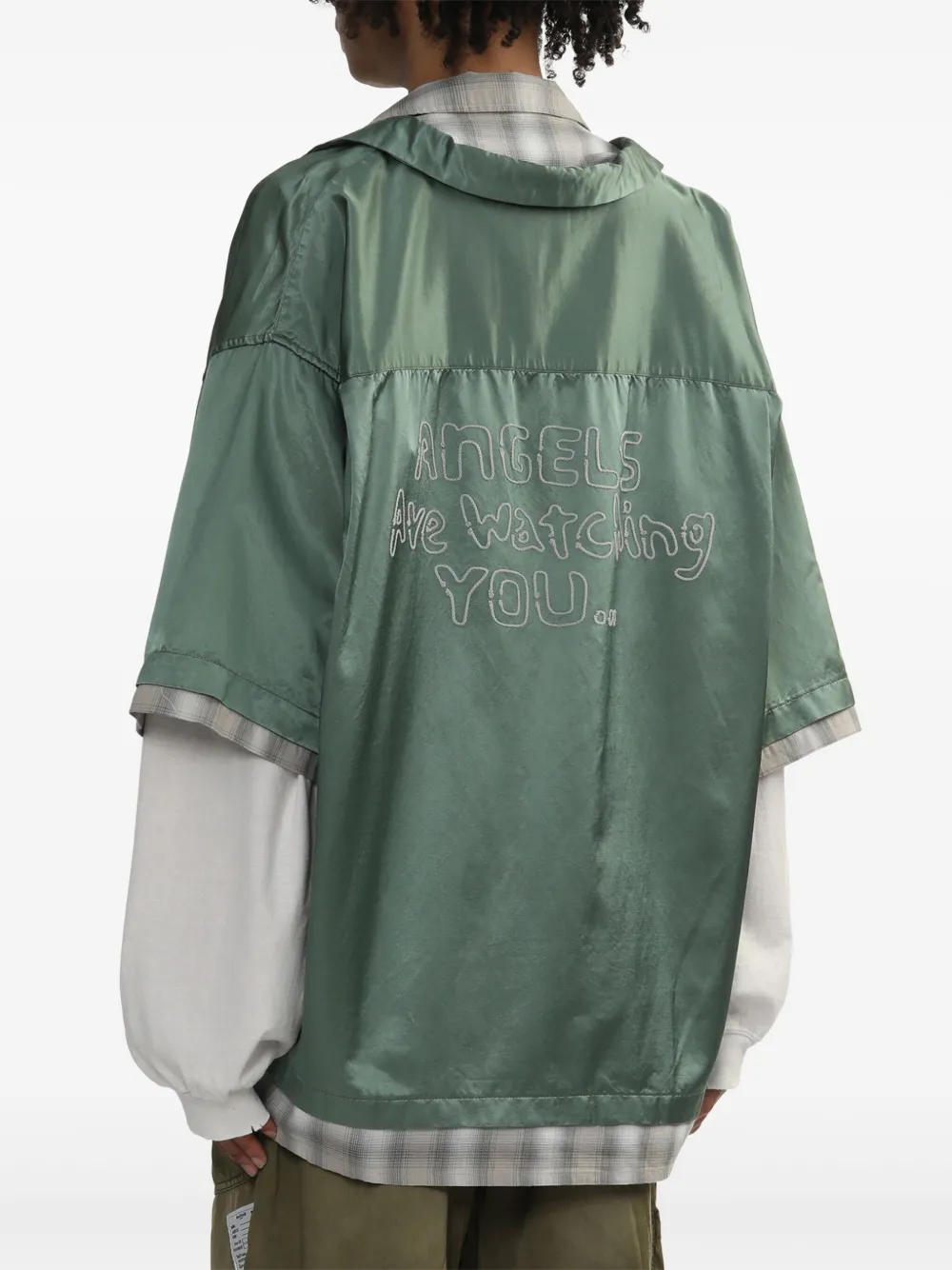 Maison MIHARA YASUHIRO Gelaagde sweater van katoenblend Groen