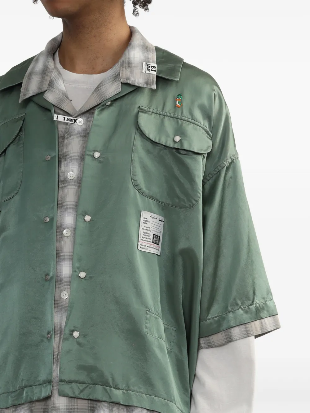 Maison MIHARA YASUHIRO Gelaagde sweater van katoenblend Groen