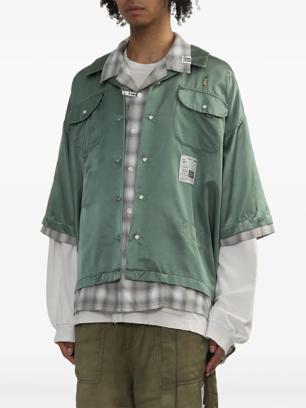 Maison MIHARA YASUHIRO Gelaagde sweater van katoenblend Groen