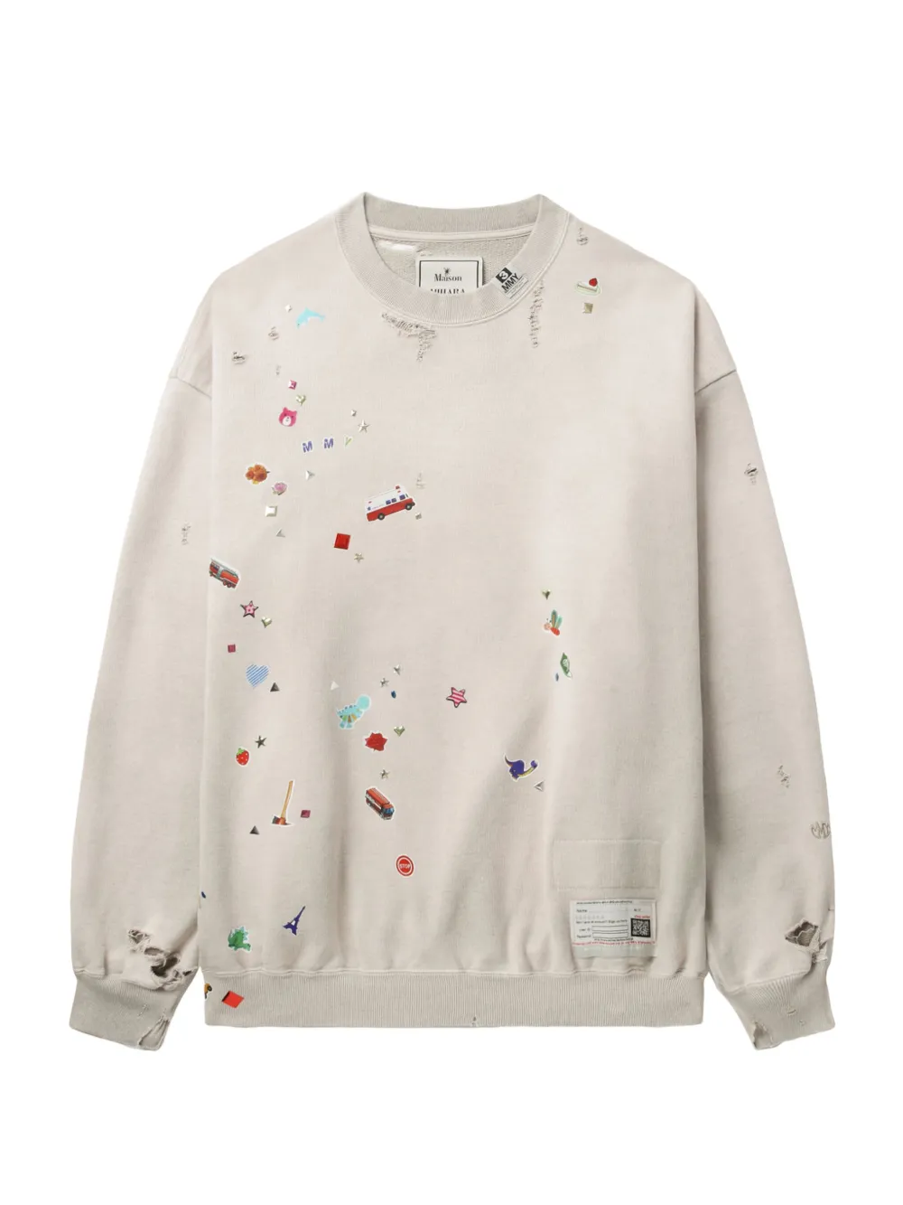Maison MIHARA YASUHIRO Sticker sweatshirt Beige