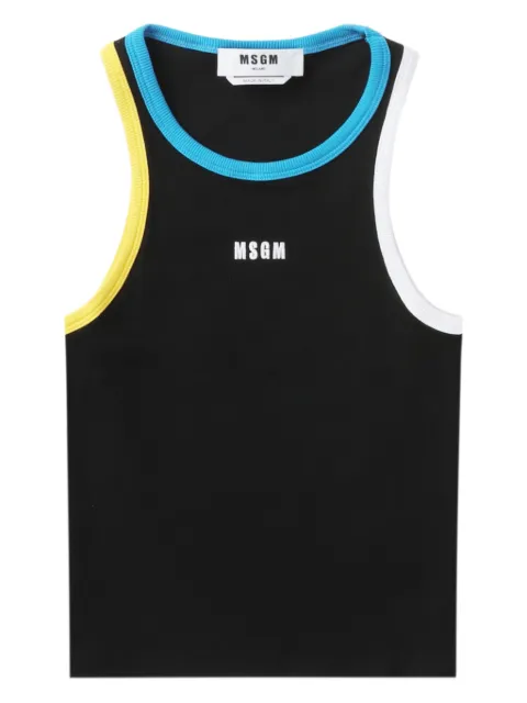 MSGM logo-embroidered tank top