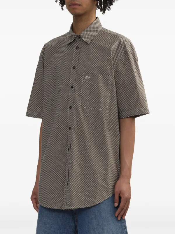 ERL check-pattern short-sleeve Shirt | Brown | FARFETCH