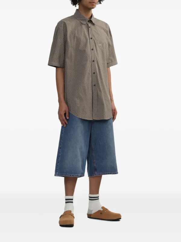 ERL チェックシャツ ERL check-pattern short-sleeve Shirt | Brown | FARFETCH