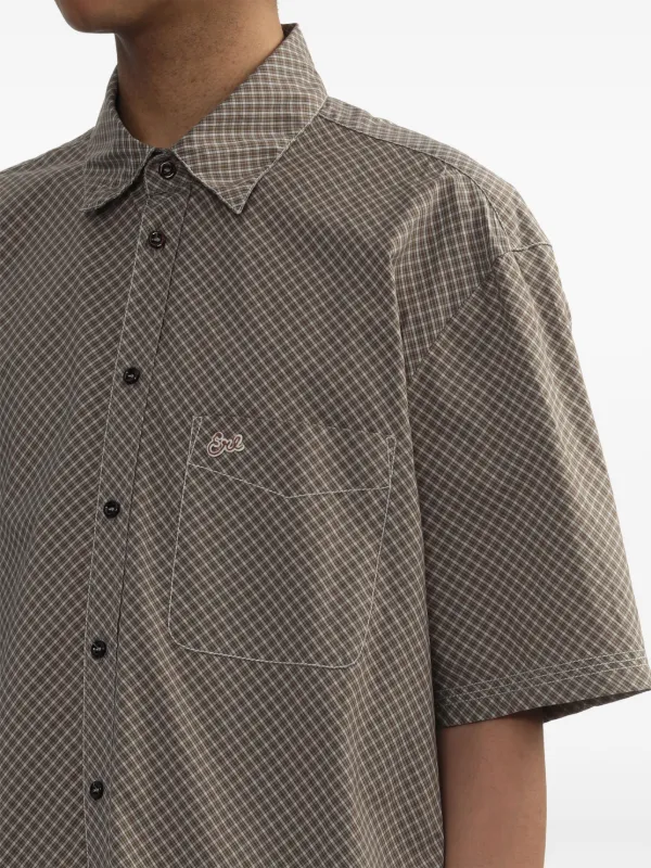 ERL check-pattern short-sleeve Shirt | Brown | FARFETCH