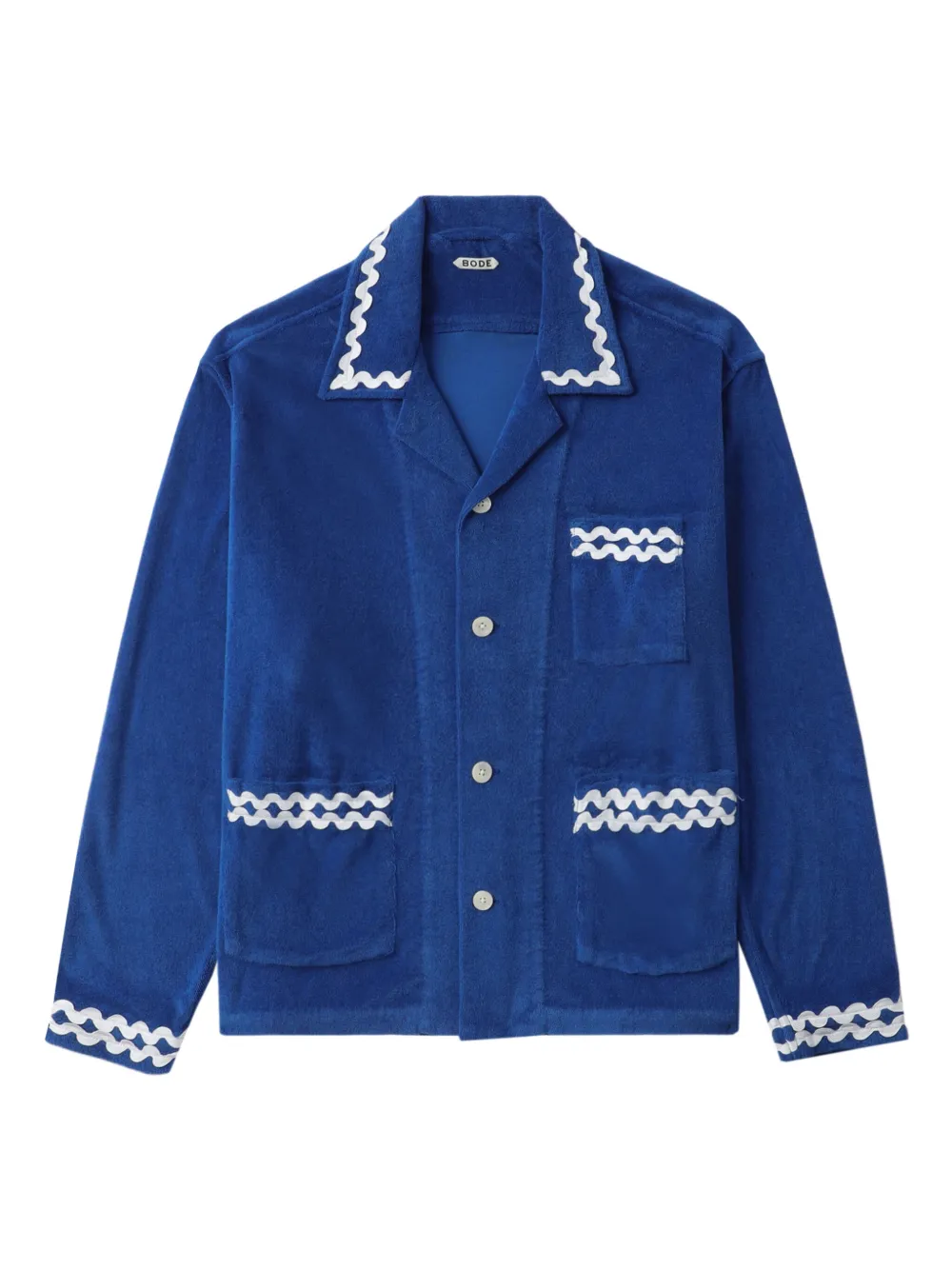 BODE contrasting-trim jacket | Blue | Image 1