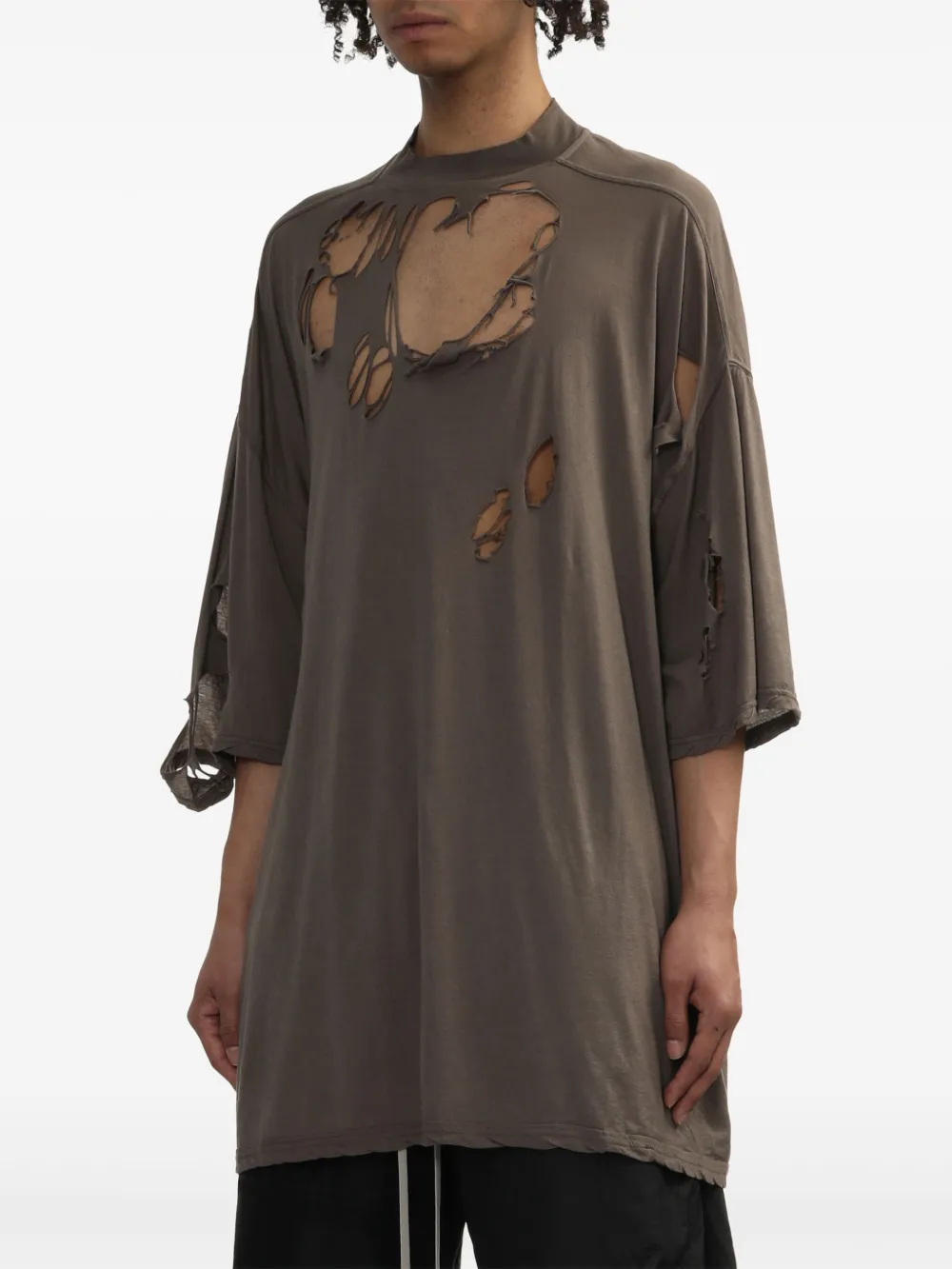 Rick Owens DRKSHDW Gerafeld T-shirt Bruin