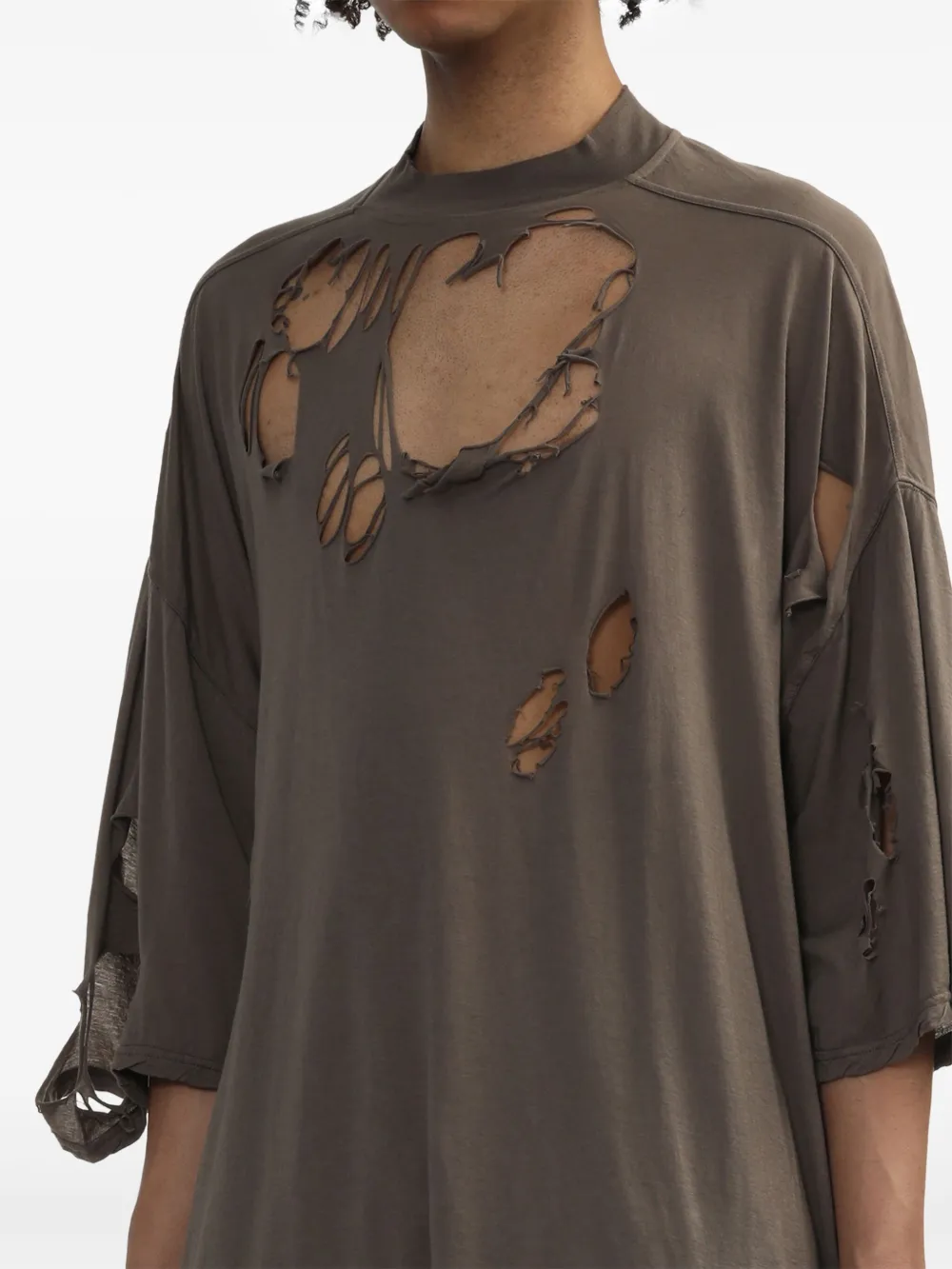 Rick Owens DRKSHDW Gerafeld T-shirt Bruin