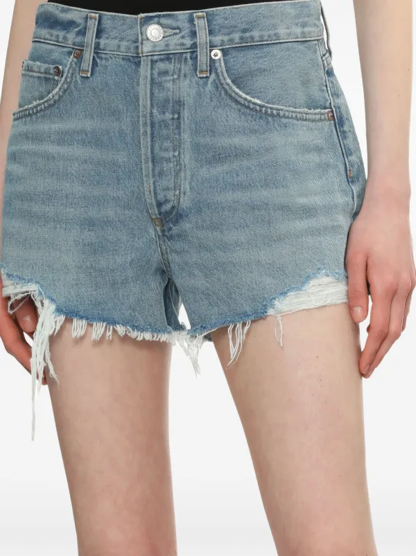 AGOLDE ダメージ デニムショートパンツ | ブルー | FARFETCH JP