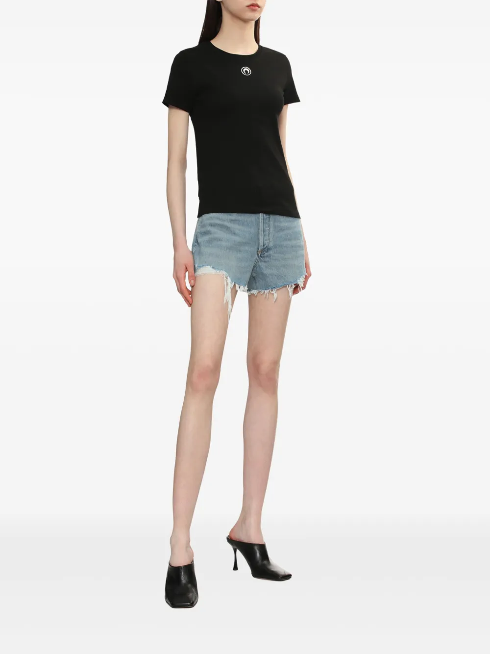 AGOLDE Short jeans com efeito destroyed | Shorts | Image 2