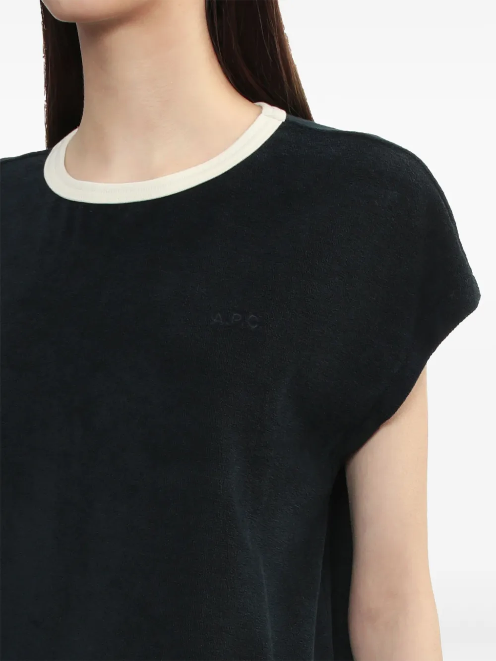 A.P.C. T-shirt van stretch-katoen Blauw