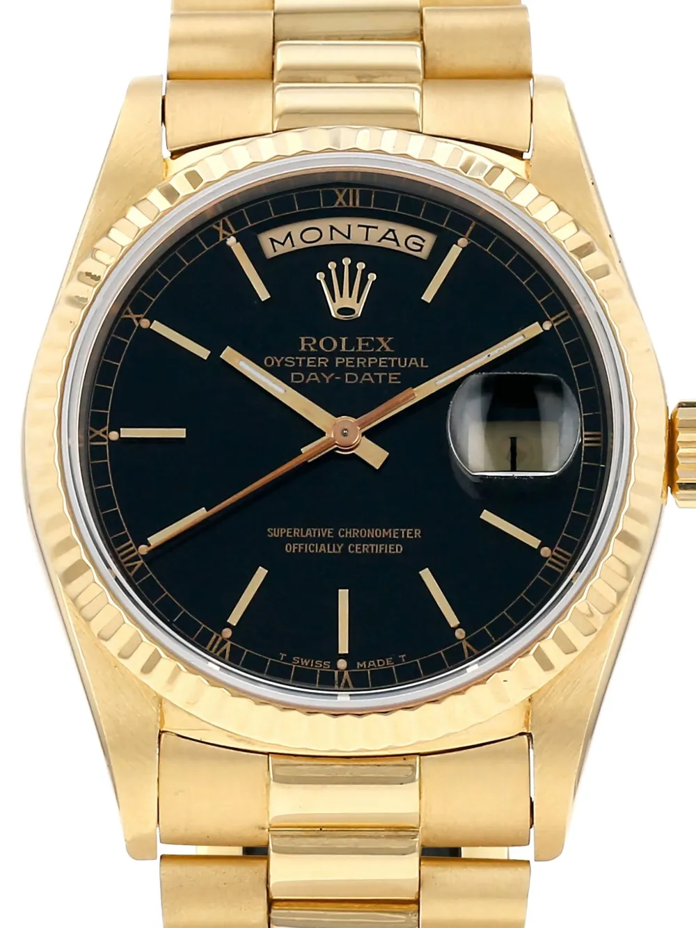 Pre-owned Rolex 1991  Day-date 36mm In Black