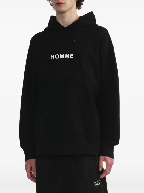 Comme Des Garçons Homme プリント パーカー | ブラック Comme Des Garçons Homme プリント パーカー | ブラック