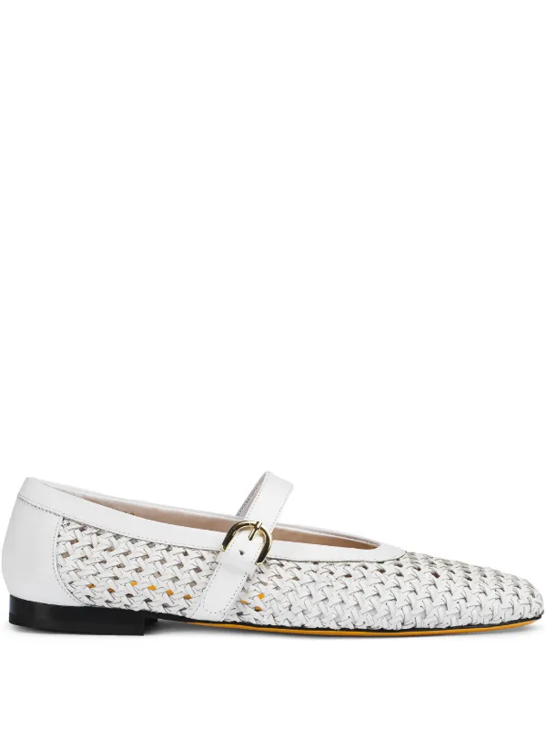 Doucal's Leather Ballerina Shoes in White