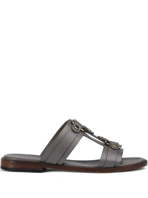 Doucal's Leather Sandals in Grey