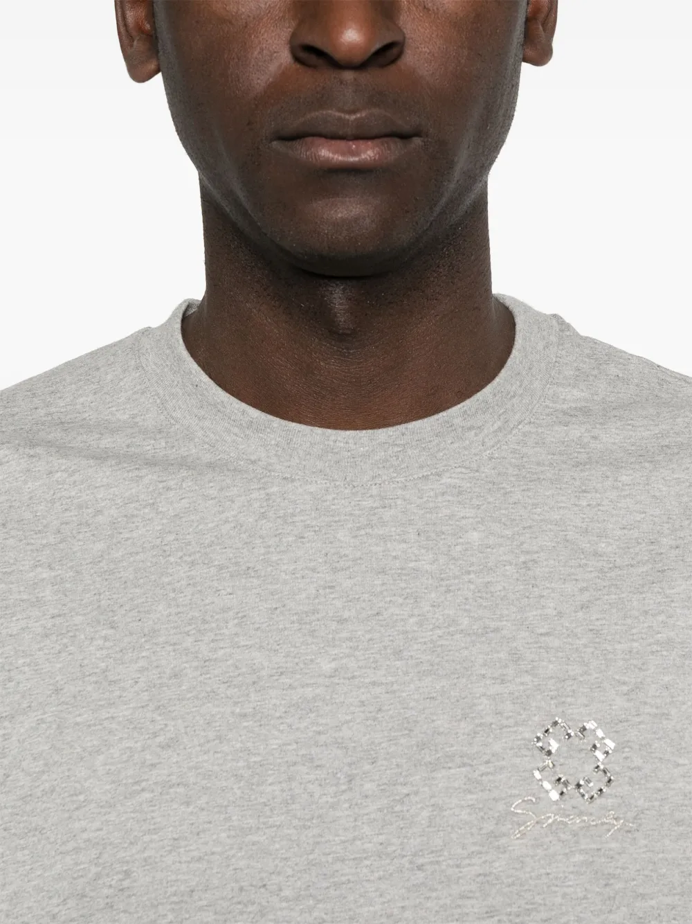 Givenchy Katoenen T-shirt met kristallen 4G-detail Grijs