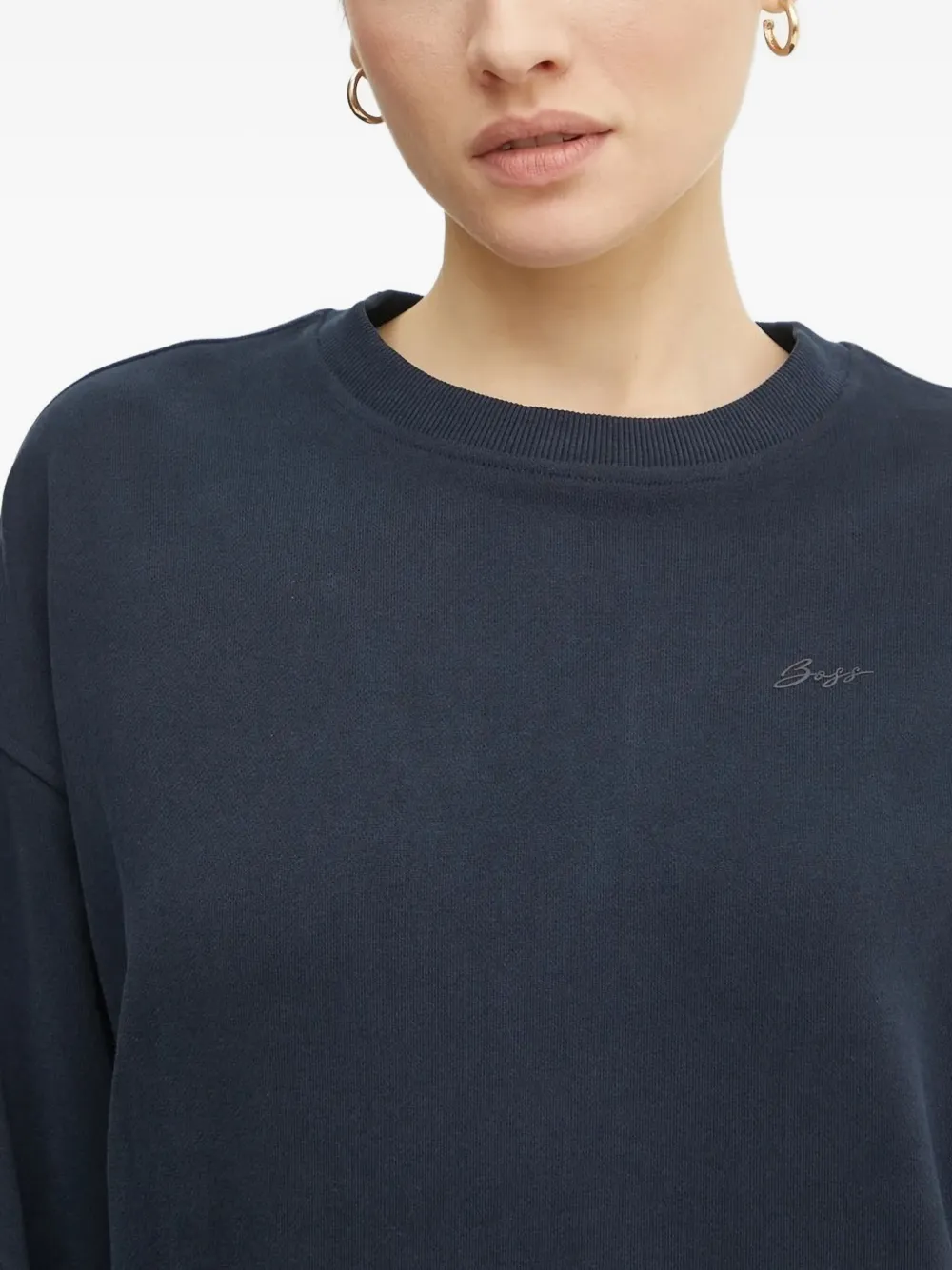 Hugo Boss Cotton Sweatshirt In Gray