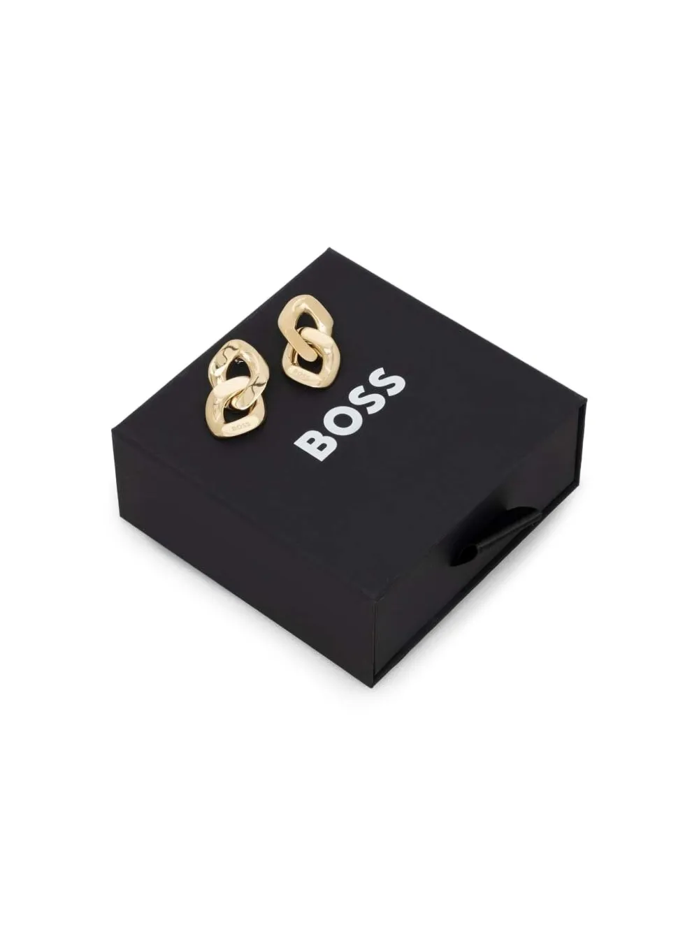 Hugo Boss Olimpia Chain-link Earrings In Gold