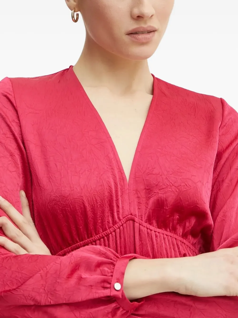 Hugo Boss V-neck Mini Dress In Red