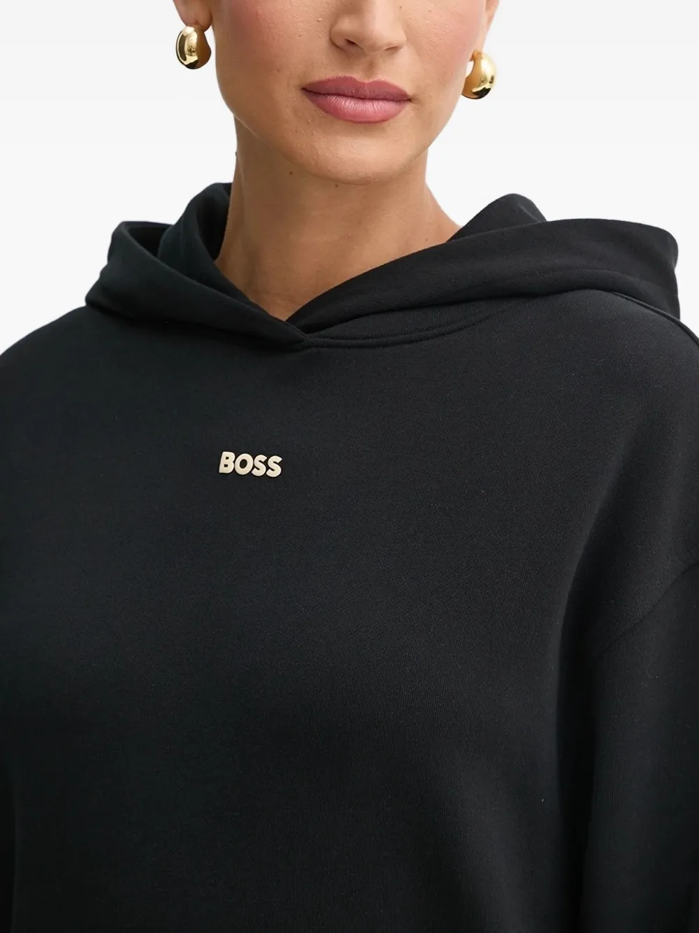 Hugo Boss Logo-print Hoodie In Black