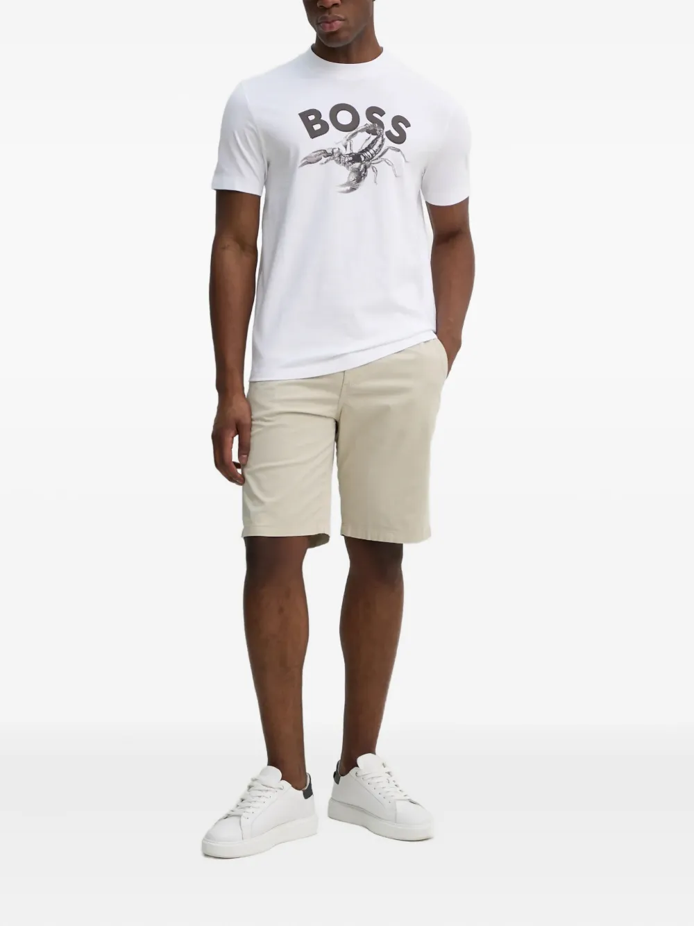 BOSS drawstring-waistband shorts - Beige