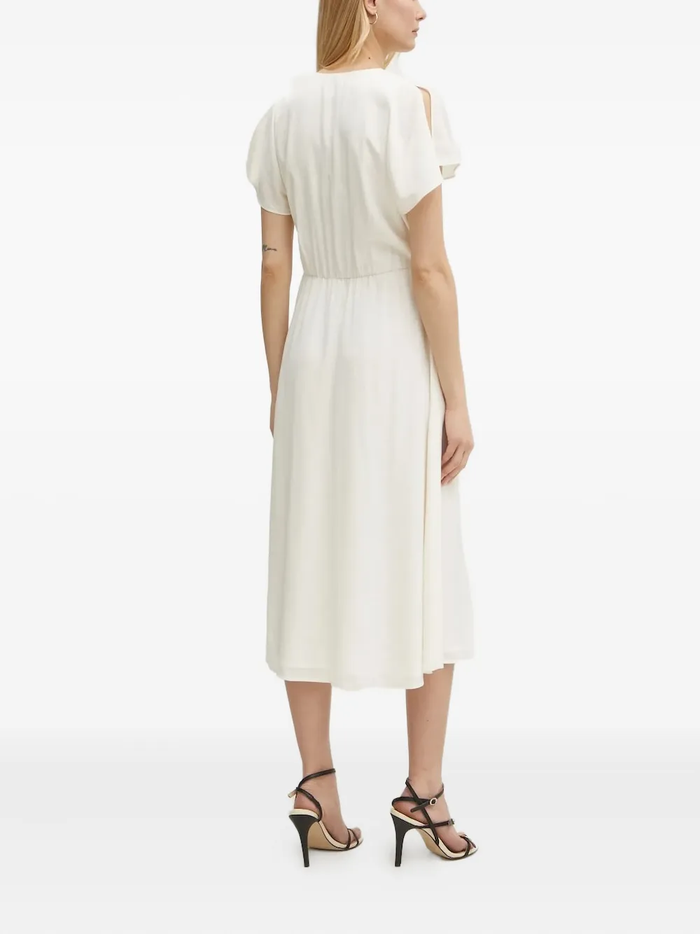 BOSS Midi-jurk met V-hals Wit