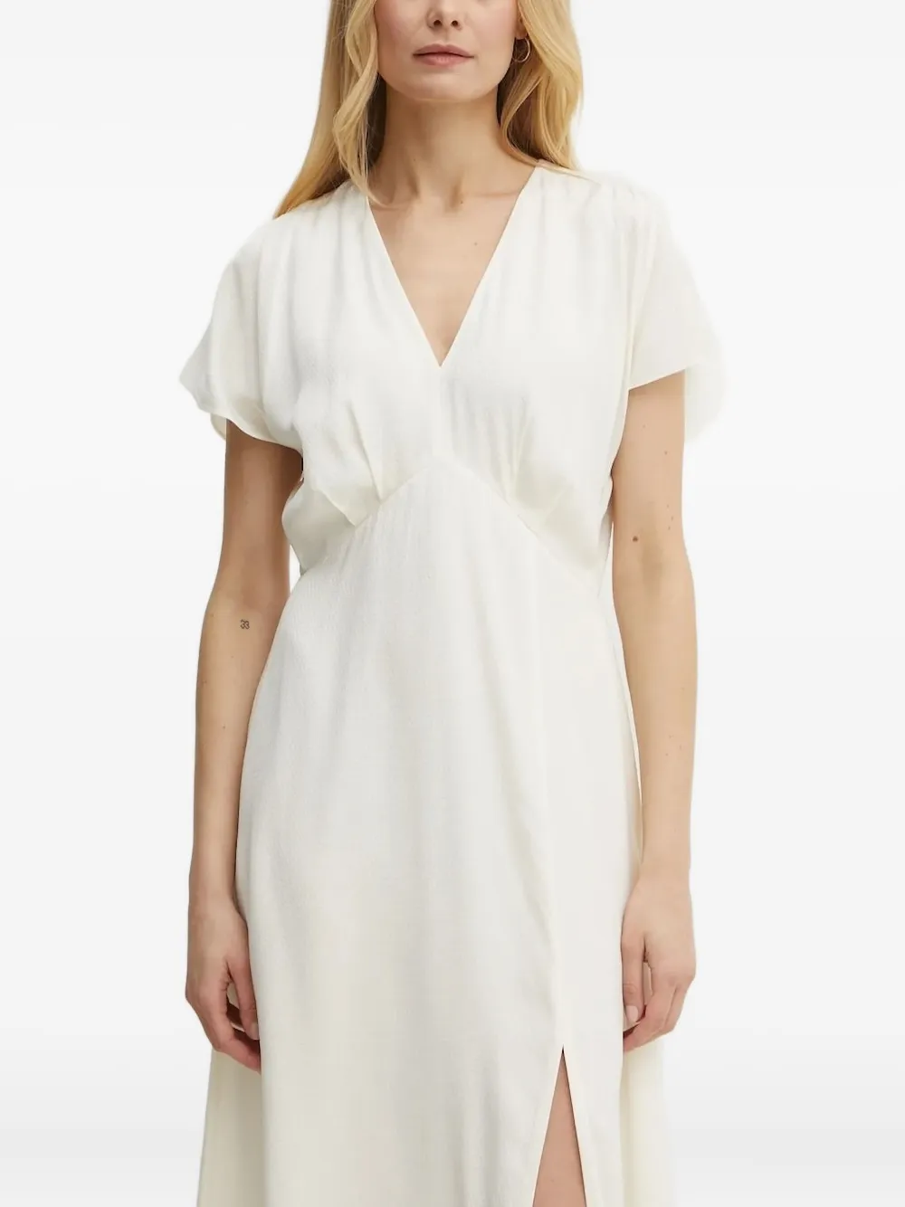 BOSS Midi-jurk met V-hals Wit