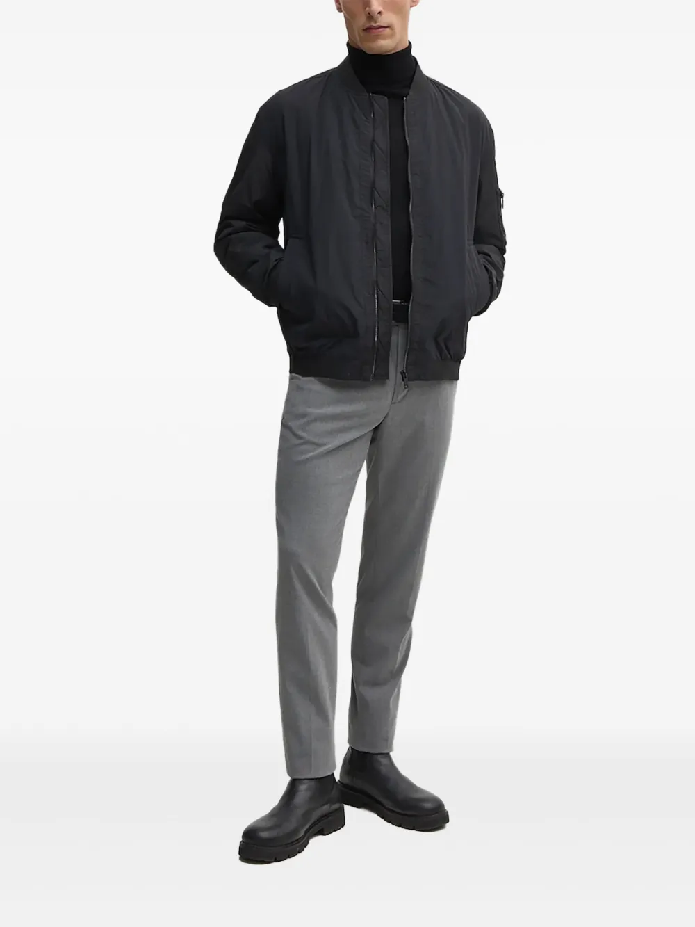 zip-front bomber jacket
