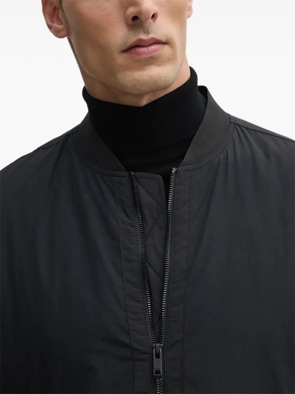 Hugo Boss Zip-front Bomber Jacket In Blue