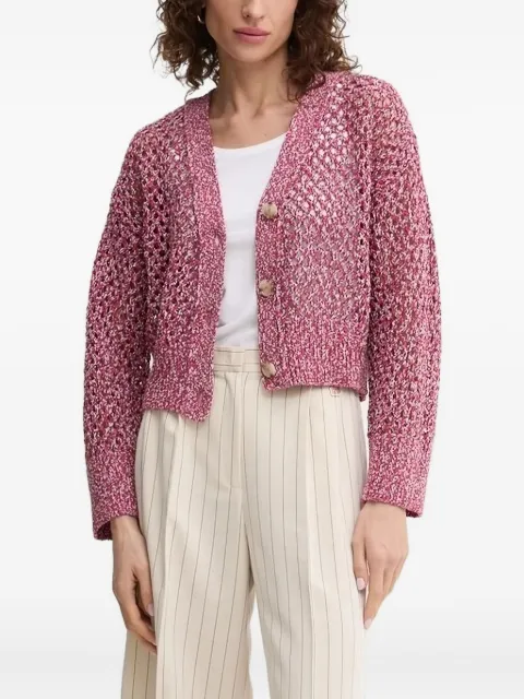 BOSS open-knit button cardigan