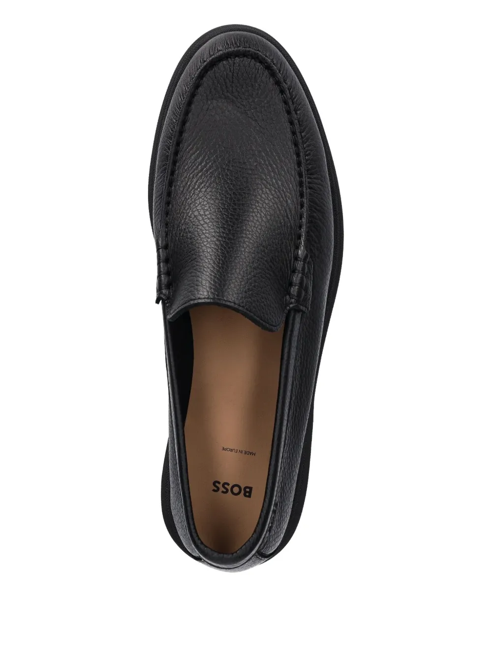 BOSS Sienne leren loafers Zwart